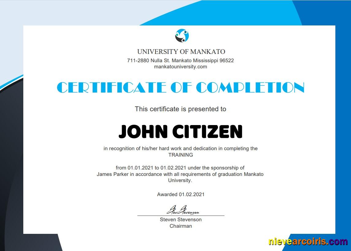 USA HR internship certificate